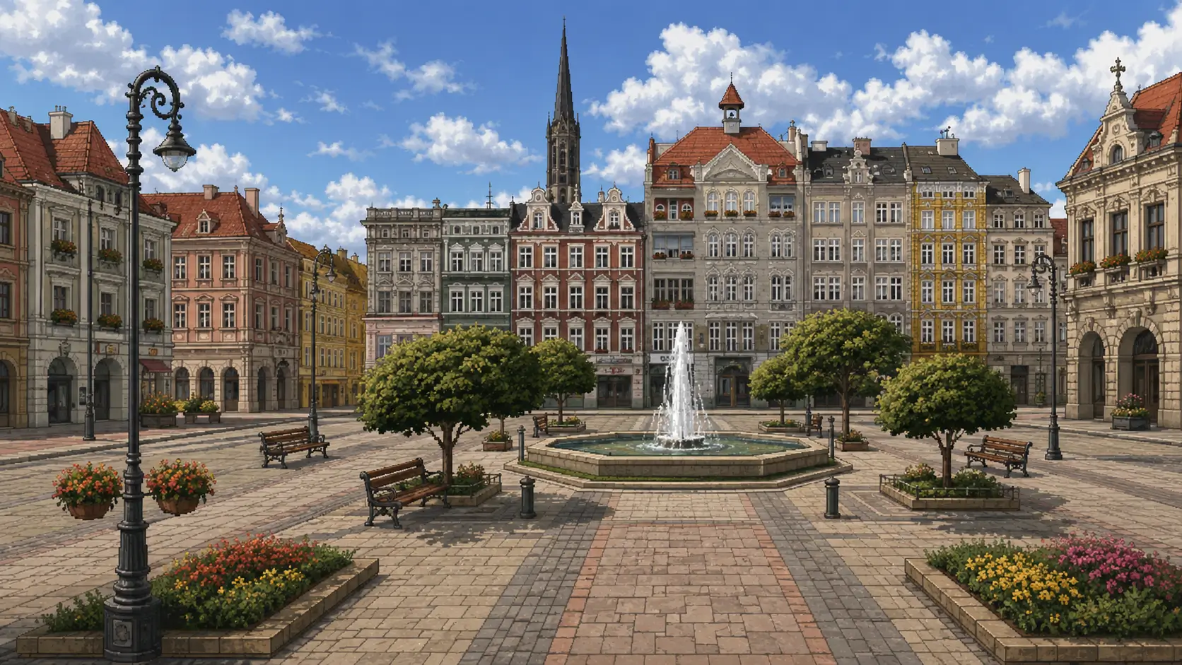 Pixel-artowy Rynek w Wałbrzychu
